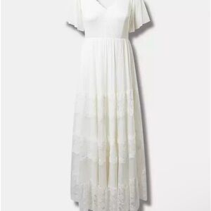 Torrid Boho A-line Ivory Lace Wedding Dress